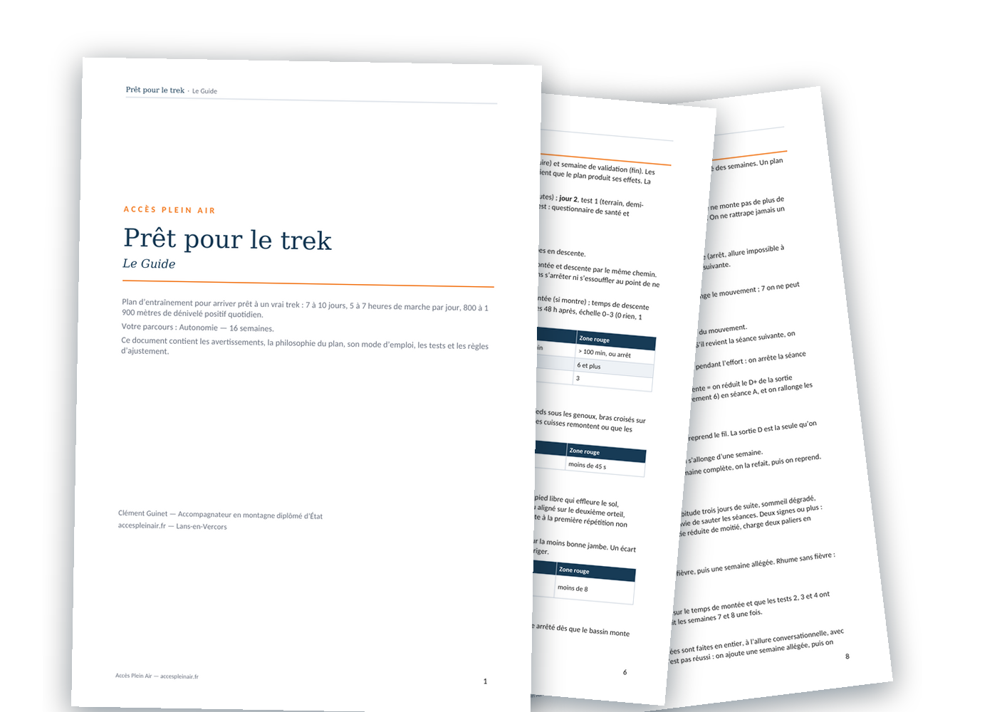 Le Guide — couverture, page des tests, règles d'ajustement